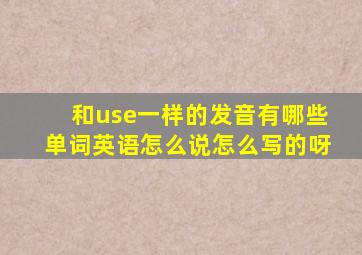 和use一样的发音有哪些单词英语怎么说怎么写的呀