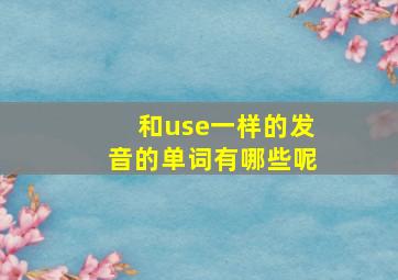 和use一样的发音的单词有哪些呢