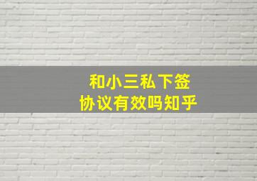 和小三私下签协议有效吗知乎