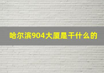 哈尔滨904大厦是干什么的