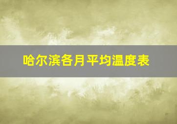 哈尔滨各月平均温度表