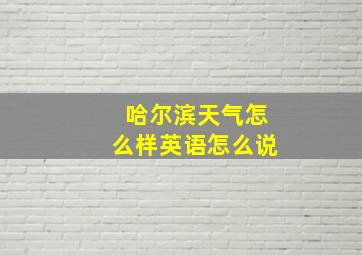 哈尔滨天气怎么样英语怎么说