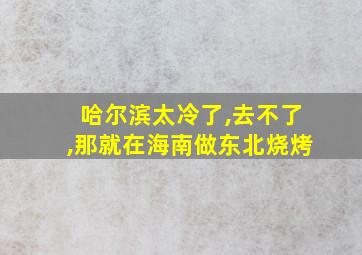 哈尔滨太冷了,去不了,那就在海南做东北烧烤