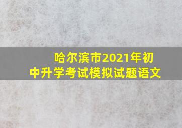 哈尔滨市2021年初中升学考试模拟试题语文