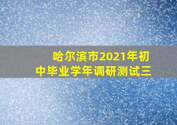 哈尔滨市2021年初中毕业学年调研测试三