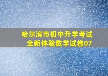 哈尔滨市初中升学考试全新体验数学试卷07