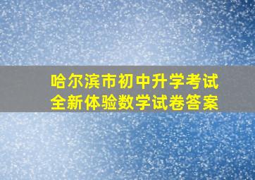 哈尔滨市初中升学考试全新体验数学试卷答案