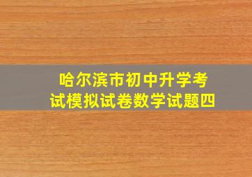 哈尔滨市初中升学考试模拟试卷数学试题四