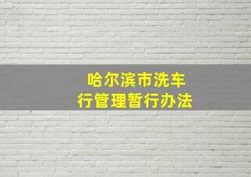 哈尔滨市洗车行管理暂行办法