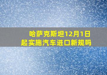 哈萨克斯坦12月1日起实施汽车进口新规吗