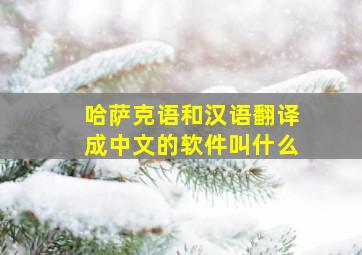 哈萨克语和汉语翻译成中文的软件叫什么