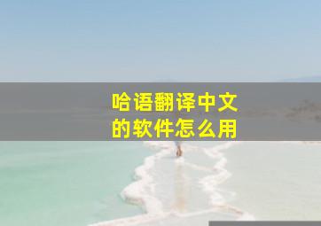 哈语翻译中文的软件怎么用