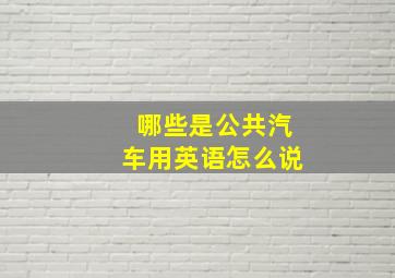 哪些是公共汽车用英语怎么说