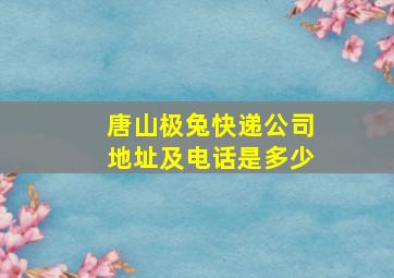 唐山极兔快递公司地址及电话是多少