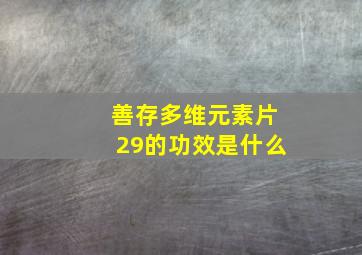 善存多维元素片29的功效是什么