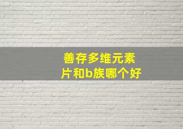 善存多维元素片和b族哪个好