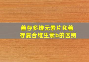 善存多维元素片和善存复合维生素b的区别