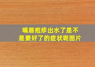 嘴唇疱疹出水了是不是要好了的症状呢图片