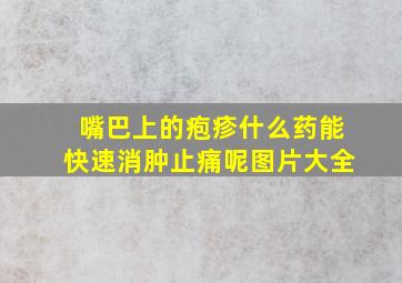 嘴巴上的疱疹什么药能快速消肿止痛呢图片大全