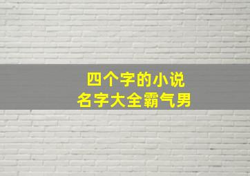 四个字的小说名字大全霸气男