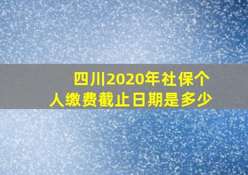 四川2020年社保个人缴费截止日期是多少