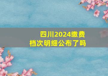 四川2024缴费档次明细公布了吗