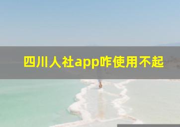 四川人社app咋使用不起