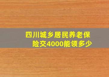 四川城乡居民养老保险交4000能领多少