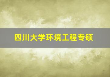 四川大学环境工程专硕