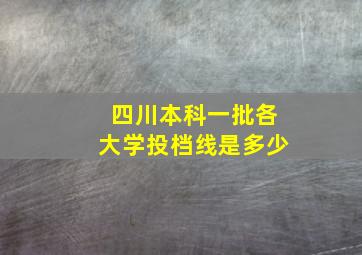 四川本科一批各大学投档线是多少