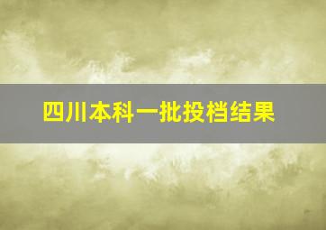 四川本科一批投档结果