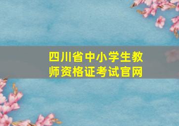 四川省中小学生教师资格证考试官网