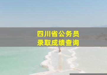 四川省公务员录取成绩查询