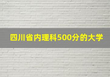 四川省内理科500分的大学