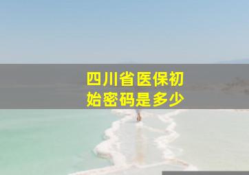 四川省医保初始密码是多少