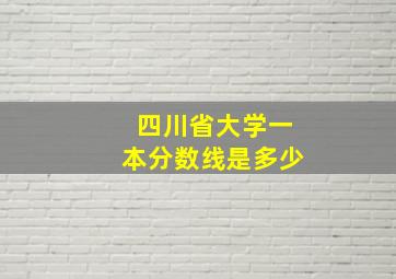 四川省大学一本分数线是多少