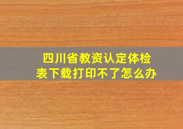 四川省教资认定体检表下载打印不了怎么办