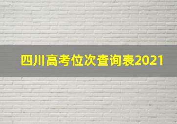 四川高考位次查询表2021