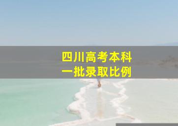 四川高考本科一批录取比例