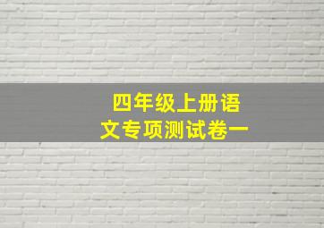 四年级上册语文专项测试卷一