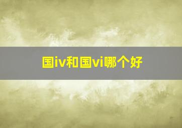 国iv和国vi哪个好