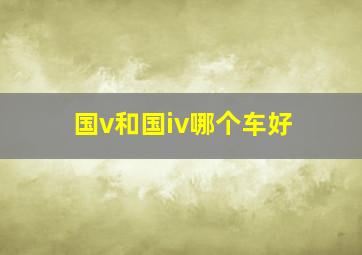 国v和国iv哪个车好