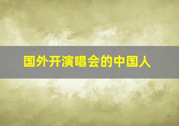 国外开演唱会的中国人