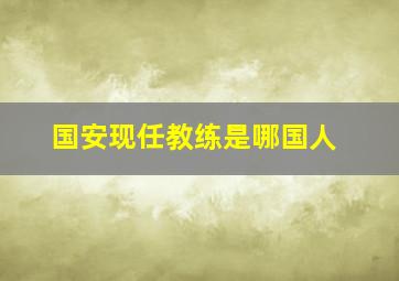 国安现任教练是哪国人