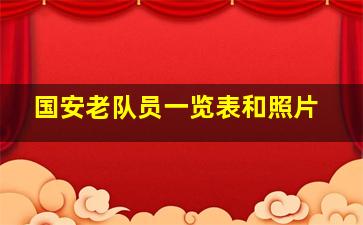 国安老队员一览表和照片