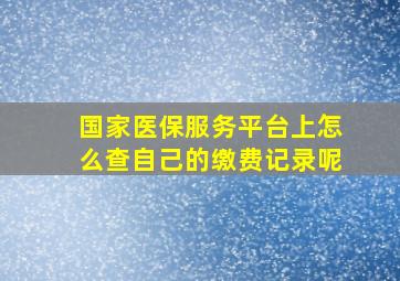 国家医保服务平台上怎么查自己的缴费记录呢