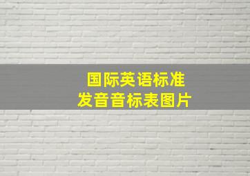 国际英语标准发音音标表图片