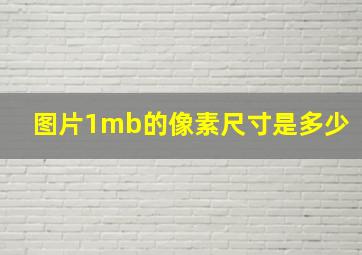 图片1mb的像素尺寸是多少