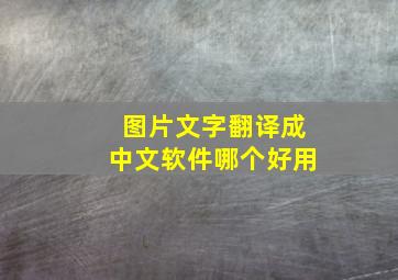 图片文字翻译成中文软件哪个好用