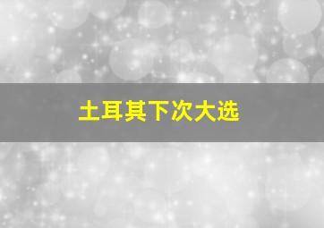 土耳其下次大选